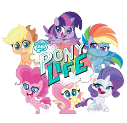 Size: 825x800 | Tagged: safe, applejack, fluttershy, pinkie pie, rainbow dash, rarity, twilight sparkle, alicorn, g4, g4.5, my little pony: pony life, logo, twilight sparkle (alicorn)