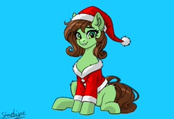 Size: 1216x832 | Tagged: safe, artist:starshine, oc, christmas, clothes, coat, female, holiday, looking at you, mare, smiling