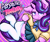 Size: 3268x2724 | Tagged: safe, artist:ac1d_rainz, starlight glimmer, pony, unicorn, g4, abstract background, album cover, clothes, eyebrows, female, high res, horn, ken ashcorp, looking at you, lying down, mare, on side, one ear down, ponified, ponified album cover, raised eyebrow, school uniform, skirt, smiling, smirk, socks, solo, thigh highs, zettai ryouiki