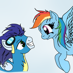 Size: 512x512 | Tagged: safe, rainbow dash, soarin', pegasus, pony, female, male, mare, ship:soarindash, shipping, stallion, straight