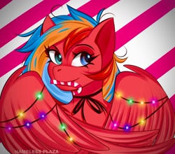 Size: 1137x1000 | Tagged: safe, artist:namelessplaza, oc, pegasus, bust, candy, female, food, pegasus oc, portrait, solo, solo female, trade, wings