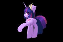 Size: 3600x2400 | Tagged: safe, artist:bilibili_princess暮光, twilight sparkle, pony, g4, butt, looking back, solo, twibutt