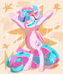 Size: 2550x3000 | Tagged: safe, artist:pakmur, oc, oc:sweetie swirl, bat pony, pony, abstract background, commission, cute, happy, stars, ych result