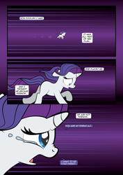 Size: 1920x2715 | Tagged: safe, artist:alexdti, rarity, pony, comic:how we met, female, filly, filly rarity, running, solo, teary eyes, younger