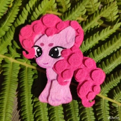 Size: 960x960 | Tagged: safe, artist:sofia metropolskaya, pinkie pie, earth pony, g4, chibi, craft, cute, diapinkes, felt, felting, handmade, looking away, photo, smiling, standing