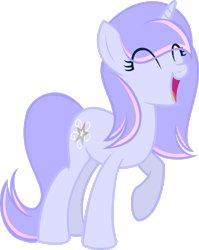 Size: 2183x2746 | Tagged: safe, artist:silverswirls15, oc, oc:silver swirls, pony, unicorn, eyes closed, female, horn, mare, raised hoof, simple background, solo, transparent background, vector