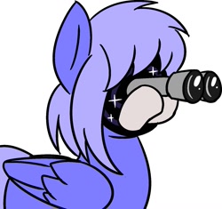 Size: 1485x1394 | Tagged: safe, artist:ad, oc, oc:critic, pegasus, pony, binoculars, female, mare, no face, simple background, село