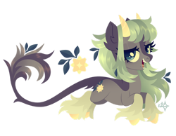 Size: 1280x992 | Tagged: safe, artist:kabuvee, oc, earth pony, female, horns, mare, simple background, solo, transparent background