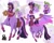 Size: 2048x1623 | Tagged: safe, artist:inkrred, part of a set, spike, twilight sparkle, alicorn, centaur, dragon, human, taur, g4, alicorn humanization, bag, book, centaur twilight, centaurified, duo, duo male and female, eared humanization, female, horned humanization, horse ears, humanized, male, moderate dark skin, pegataur, saddle bag, species swap, spread arms, spread wings, sweater vest, twilight sparkle (alicorn), winged humanization, winged spike, wings, zoom layer