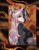 Size: 1674x2160 | Tagged: safe, artist:a-lin, oc, oc only, unicorn, anthro, bust, clothes, commission, curved horn, disguise, disguised changeling, dress, feminine stallion, hair bun, horn, male, solo, ych result