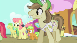 Size: 1280x720 | Tagged: safe, screencap, apple bloom, apple crumble, apple dumpling, applejack, big macintosh, gala appleby, granny smith, hayseed turnip truck, mosely orange, uncle orange, pony, g4, my little pony: friendship is magic, simple ways, apple family, apple family member, bucktooth