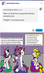 Size: 1179x1945 | Tagged: safe, artist:ask-luciavampire, oc, pony, undead, vampire, vampony, ask, multiple heads, tumblr, two heads