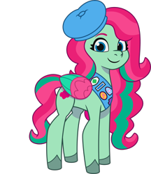 Size: 2795x3240 | Tagged: safe, scout kindheart, pegasus, pony, attack of the bunnisus, g5, my little pony: tell your tale, official, .ai available, .svg available, adorakindheart, beret, colored wings, concave belly, cute, female, folded wings, hat, mare, multicolored wings, scoutward bound, simple background, slender, smiling, solo, svg, thin, transparent background, vector, wings