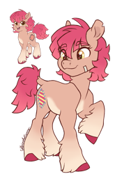 Size: 873x1249 | Tagged: safe, artist:caffeinatedcarny, patch (g1), earth pony, pony, g1, my little pony tales, bandage, coat markings, colored hooves, gradient hooves, gradient mane, hooves, redesign, simple background, solo, torn ear, transparent background, unshorn fetlocks