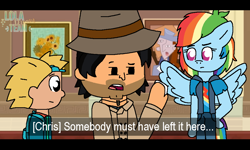 Size: 1000x600 | Tagged: safe, artist:noi kincade, rainbow dash, human, pegasus, anthro, g4, arnold shortman, chris mclean, detective, female, hey arnold, male, total drama