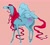 Size: 2048x1843 | Tagged: safe, artist:kolumbula, tropical breeze, flutter pony, pony, g1, blue coat, butt, female, hoers, mare, orange background, outline, plot, red mane, red tail, simple background, solo, tail, white outline