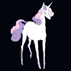 Size: 900x900 | Tagged: safe, artist:kolumbula, sweetie belle, pony, unicorn, g4, black background, female, full body, horn, mare, simple background