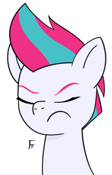 Size: 1592x2494 | Tagged: safe, artist:frownfactory, zipp storm, pegasus, pony, g5, eyes closed, female, simple background, transparent background, unamused, zipp storm is not amused