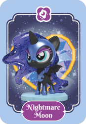 Size: 840x1206 | Tagged: safe, nightmare moon, alicorn, pony, g4, official, armor, female, helmet, hoof shoes, horn, kwistal fwenz, mare, merchandise, mighty jaxx, princess shoes, solo, spread wings, tail, toy, wings