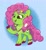 Size: 1894x2048 | Tagged: safe, artist:amynewblue, earth pony, pony, background pony, g6, green pony, jewelry, pink hair, reboot, reboot series, unshorn fetlocks, yellow eyes