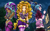 Size: 2606x1600 | Tagged: safe, alternate version, artist:mauroz, adagio dazzle, aria blaze, sonata dusk, human, g4, ass, bedroom eyes, belly, belly button, belly piercing, bellyring, breasts, busty adagio dazzle, busty aria blaze, butt, cleavage, clothes, corset, female, fishnet clothing, fishnet stockings, glare, glowing, humanized, lidded eyes, midriff, miniskirt, outdoors, piercing, red eyes, remastered, skirt, socks, sonata donk, stockings, the dazzlings, thigh highs, unf, wide hips