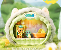 Size: 2248x1864 | Tagged: safe, hitch trailblazer, sparky sparkeroni, dragon, earth pony, pony, g5, baby bottle, dinosaw, duo, duo male, male, merchandise, nursery, playset, stallion, stethoscope, tail, taobao, toy, unshorn fetlocks