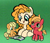 Size: 2490x2130 | Tagged: safe, artist:amynewblue, apple bloom, applejack, big macintosh, pear butter, earth pony, pony, g4, my little pony: friendship is magic, adversarial noise, apple family, apple family member, colt, colt big macintosh, cute, family, female, filly, filly applejack, flower, flower in hair, foal, jackabetes, macabetes, male, mother, pearabetes, reading, sketch, younger