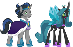 Size: 4002x2567 | Tagged: safe, king sombra, queen chrysalis, changeling, g4, spoiler:comic, female, good king sombra, male, mirror universe, reversalis, ship:chrysombra, shipping, straight