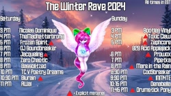 Size: 1919x1079 | Tagged: safe, pony, pony town, outdoors, pony town events, rave for the house of belles, the winter rave 2024