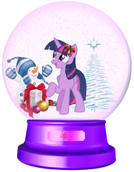 Size: 1700x2177 | Tagged: safe, artist:lizzmcclin, twilight sparkle, alicorn, pony, g4, christmas, christmas tree, holiday, simple background, snow globe, solo, transparent background, tree, twilight sparkle (alicorn)