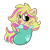 Size: 2048x2048 | Tagged: safe, artist:cupute, oc, oc only, oc:molly (wild manes), earth pony, pony, :p, beige coat, big ears, blue eyes, cheap, chibi, christmas, christmas stocking, colored hooves, commission, ear fluff, earth pony oc, eyebrows, female, fluffy hair, hair streaks, hair stripe, holiday, hooves, long hair, long mane, looking at you, mare, paw prints, pink hooves, png, simple background, solo, stripes, tan body, tied mane, tongue out, transparent background, wild manes, wild manes oc, ych result, yellow mane