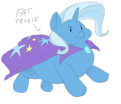 Size: 500x428 | Tagged: safe, artist:polofastter, artist:sirmasterdufel, trixie, pony, unicorn, g4, chibi, fat, female, horn, mare, simple background, sketch, solo, the great and bountiful trixie, transparent background