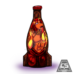 Size: 894x894 | Tagged: safe, artist:adhiguna, artist:hachimitsu-ink, artist:johnathon-matthews, oc, oc:khunis jirall, alicorn, genie, genie pony, pony, anthro, bottle, deviantart watermark, genie bottle, itty bitty livingspace, nuka cola, obtrusive watermark, personal watermark, simple background, solo, transparent background, watermark