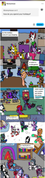 Size: 1179x4655 | Tagged: safe, artist:ask-luciavampire, oc, alicorn, earth pony, pegasus, pony, undead, unicorn, vampire, vampony, ask, christmas, holiday, horn, tumblr