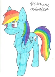 Size: 767x1086 | Tagged: safe, artist:cmara, rainbow dash, pegasus, g4, female, simple background, solo, white background