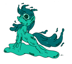 Size: 2704x2400 | Tagged: safe, artist:novaspark, artist:polofastter, oc, oc only, oc:morpha, goo, goo pony, original species, high res, inktober, simple background, slime, solo, transparent background