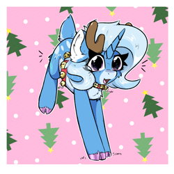 Size: 2000x2000 | Tagged: safe, artist:jubyskylines, trixie, deer, reindeer, g4, chest fluff, reindeerified, solo, species swap