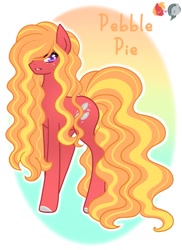 Size: 1275x1750 | Tagged: safe, artist:ocean-drop, oc, oc only, oc:pebble pie, earth pony, pony, female, freckles, long mane, long tail, mare, offspring, parent:big macintosh, parent:marble pie, parents:marblemac, solo, tail