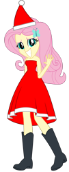 Size: 1436x3566 | Tagged: safe, artist:cartoonmasterv3, fluttershy, human, equestria girls, g4, advent calendar, christmas, christmas 2024, clothes, costume, hat, holiday, humanized, santa claus, santa costume, santa hat, solo