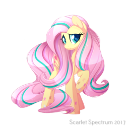 Size: 1050x1050 | Tagged: safe, artist:scarlet-spectrum, fluttershy, pegasus, pony, g4, beautiful, cute, female, looking at you, mare, rainbow power, raised hoof, shyabetes, simple background, solo, transparent background