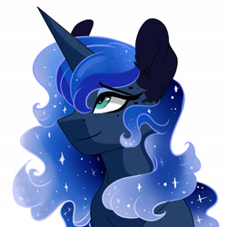 Size: 2449x2449 | Tagged: safe, artist:scarletskitty12, princess luna, alicorn, pony, g4, cute, female, looking up, lunabetes, mare, simple background, solo