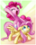 Size: 1640x2040 | Tagged: safe, artist:centchi, fluttershy, pinkie pie, earth pony, pegasus, pony, g4, armpits, female, mare, pinkie pie riding fluttershy, ponies riding ponies, riding, riding a pony