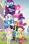 Size: 988x1500 | Tagged: safe, idw, official comic, applejack, fluttershy, pinkie pie, rainbow dash, rarity, sci-twi, spike, spike the regular dog, sunset shimmer, twilight sparkle, human, equestria girls, g4, arm behind head, armpits, blue lipstick, book, canterlot high, clothes, cover art, denim, denim skirt, female, fluttershy boho dress, glasses, grin, humane five, humane seven, humane six, jacket, leather, leather jacket, lipstick, looking at you, male, outdoors, raglan shirt, rah rah skirt, rarity peplum dress, reading, sci-twi outfits, skirt, smiling, smiling at you