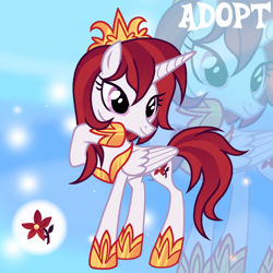 Size: 1280x1280 | Tagged: safe, artist:vi45, oc, alicorn, pony, concave belly, crown, female, jewelry, mare, regalia, skinny, solo, thin