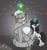 Size: 3836x4096 | Tagged: safe, artist:opalacorn, oc, oc only, oc:chain lightning, oc:fume hood, dracony, dragon, hybrid, pony, unicorn, chainume, chest fluff, christmas, christmas lights, christmas star, duo, duo male and female, ear fluff, eyes closed, female, glowing, glowing horn, holiday, horn, indoors, levitation, magic, male, mare, open mouth, open smile, partial color, sitting, smiling, stallion, telekinesis, unamused