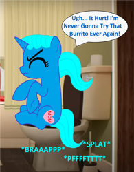 Size: 2008x2568 | Tagged: safe, artist:memeartboi, pony, unicorn, g4, bathroom, big one, but why, eyes closed, female, grunt, grunting, heart, horn, imminent flush, implied diarrhea, implied farting, implied pooping, indoors, mare, massive, mother, nicole watterson, onomatopoeia, plunger, ponified, pushing, sitting, sitting on toilet, solo, sound effects, speech bubble, struggle, struggling, suffering, text, the amazing world of gumball, toilet, toilet humor, toilet paper, ugh, unicorn horn