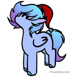 Size: 3000x3000 | Tagged: safe, artist:purple wingshade, oc, oc only, oc:crystal cloud, pegasus, pony, christmas, female, hat, holiday, mare, santa hat, solo