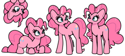 Size: 3876x1736 | Tagged: safe, artist:kindakismet, pinkie pie, earth pony, pony, g4, group, multeity, self paradox, self ponidox, simple background, white background