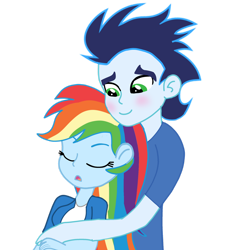 Size: 1280x1343 | Tagged: safe, artist:soarindasher10, rainbow dash, soarin', human, equestria girls, g4, duo, duo male and female, female, male, ship:soarindash, shipping, simple background, straight, transparent background