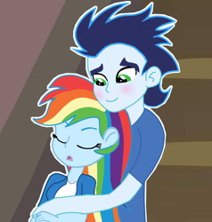 Size: 1280x1343 | Tagged: safe, artist:soarindasher10, rainbow dash, soarin', human, equestria girls, g4, duo, duo male and female, female, indoors, male, ship:soarindash, shipping, straight